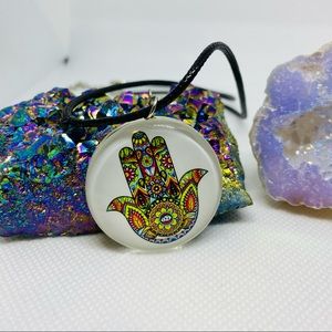 “Hamsa Pop” Artisan necklace